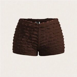 SHEIN Brown Ruffled Shorts